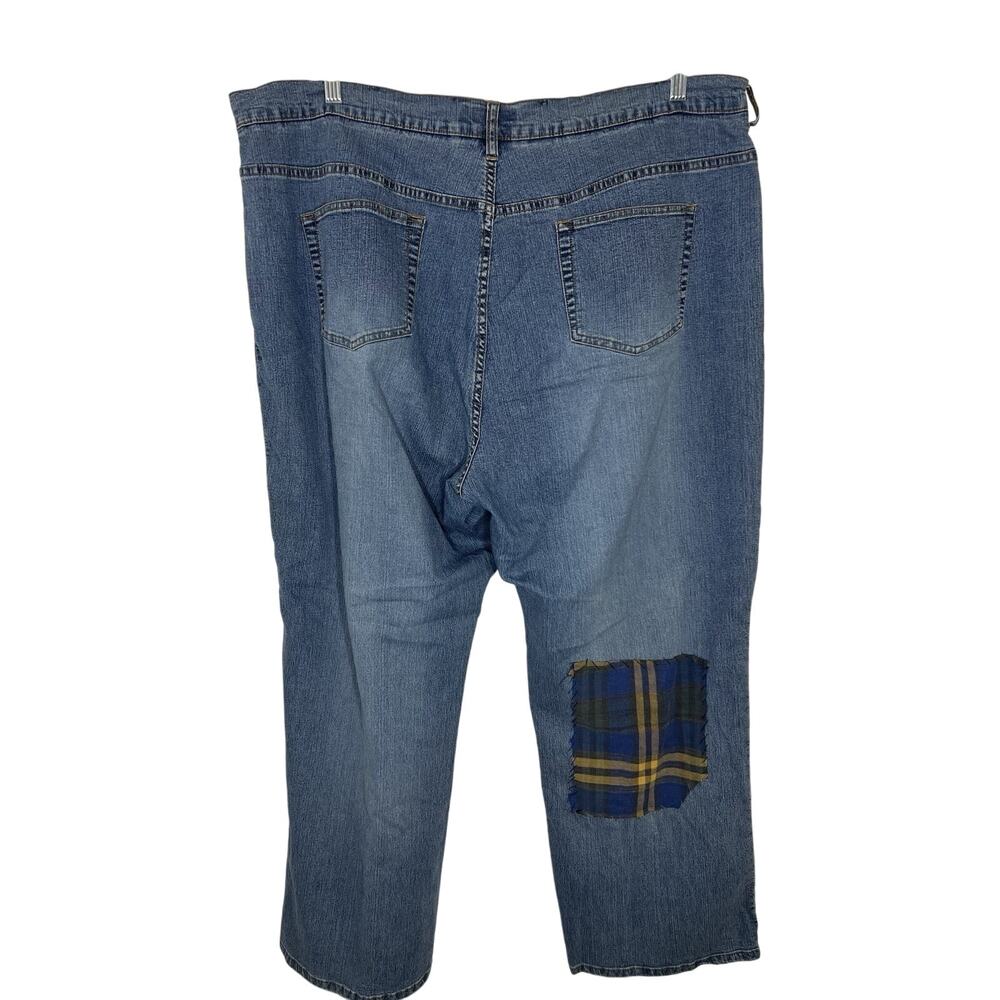 Avenue Blues Womens Wide Leg Jeans Size 24 Plaid Patchwork Fall Denim - Picture 2 of 10
